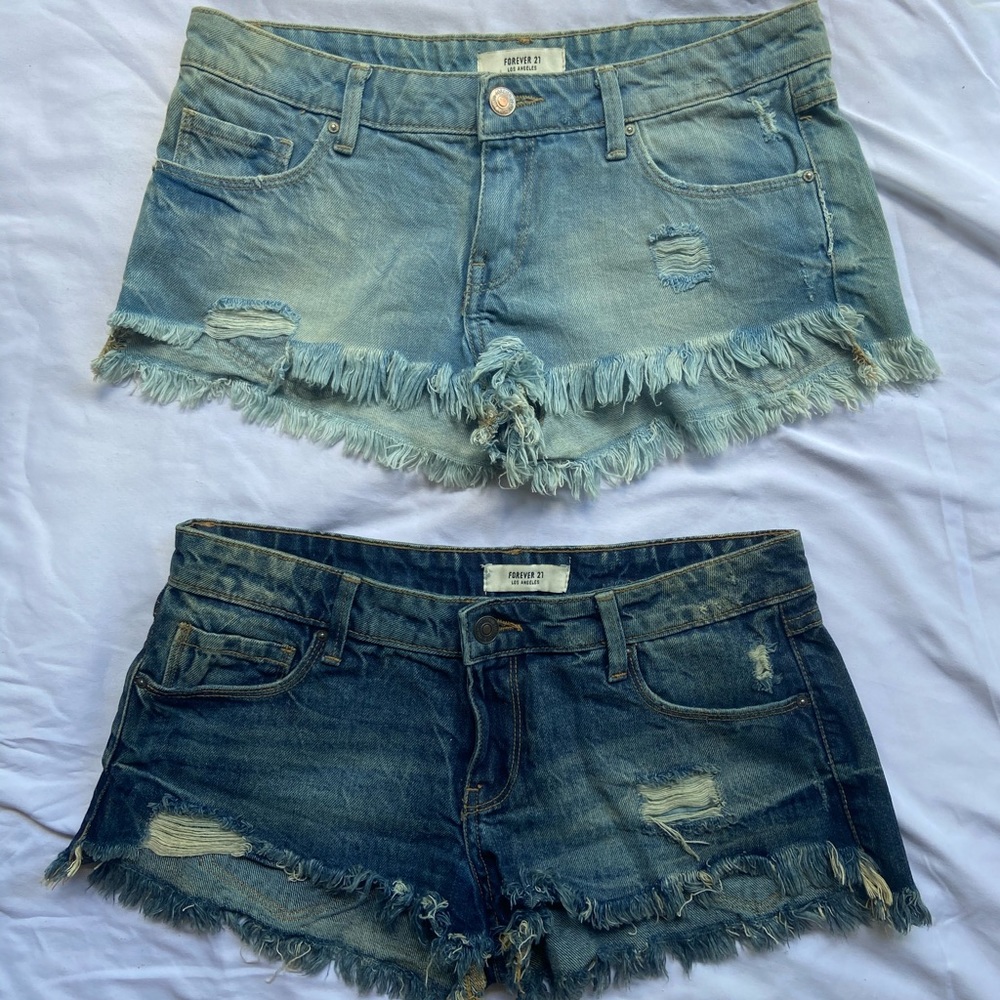 Bundle 2 Pairs of F21 Cut Off Denim Shorts